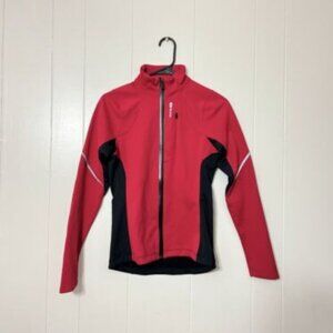 Sugoi Women's Full Zip Cycling Lightweight Jacket Red/Black Size XS